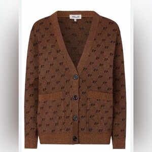 Baum und Pferdgarten Brown shimmer Cardigan Sweater size S NWT